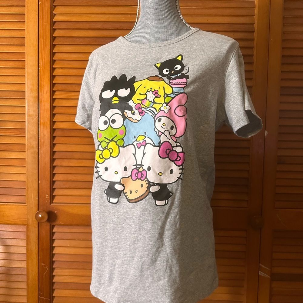 Hello Kitty Cafe T-Shirt Colorful Sanrio Characters